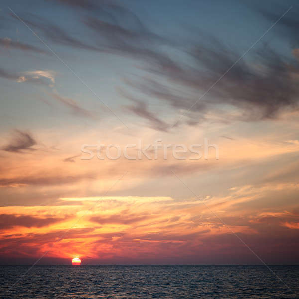 Güneş bulutlar gün batımı deniz deniz manzarası gökyüzü Stok fotoğraf © All32