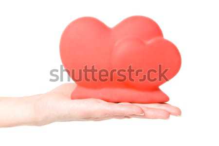 Dekoratív szívek pálma izolált fehér kéz Stock fotó © All32