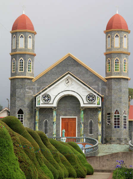 Chiesa Costarica cattolico città piazza fiori Foto d'archivio © allihays