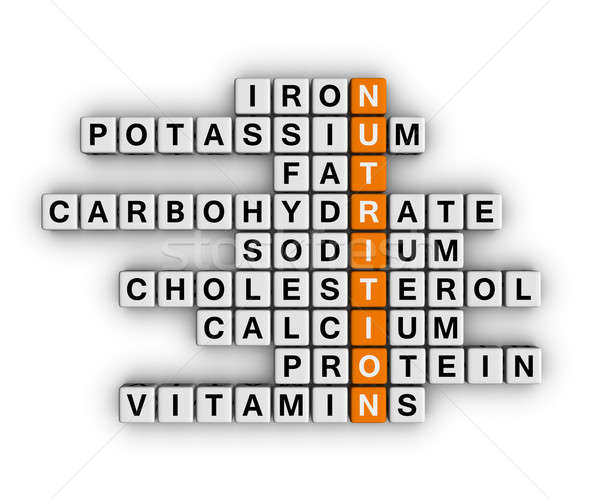 Ernährung Bestandteil 3D Kreuzworträtsel orange Fitness Stock foto © almagami