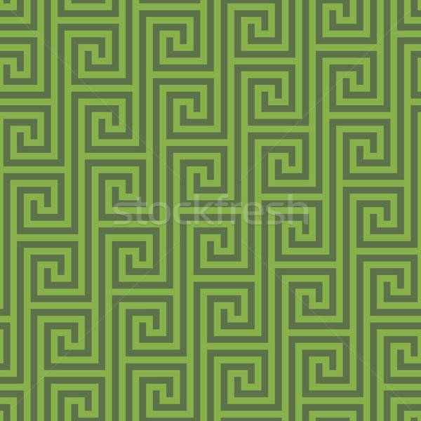 Greenery Classic meander seamless pattern. Stock photo © almagami