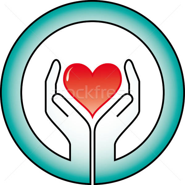Hände Herz Familie Krankenhaus Zeichen Medizin Stock foto © almagami