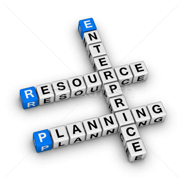 Foto stock: Empresa · recurso · planejamento · palavras · cruzadas · quebra-cabeça · negócio