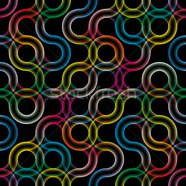 Rainbow loops. Colorful glowing seamless pattern. Stock photo © almagami