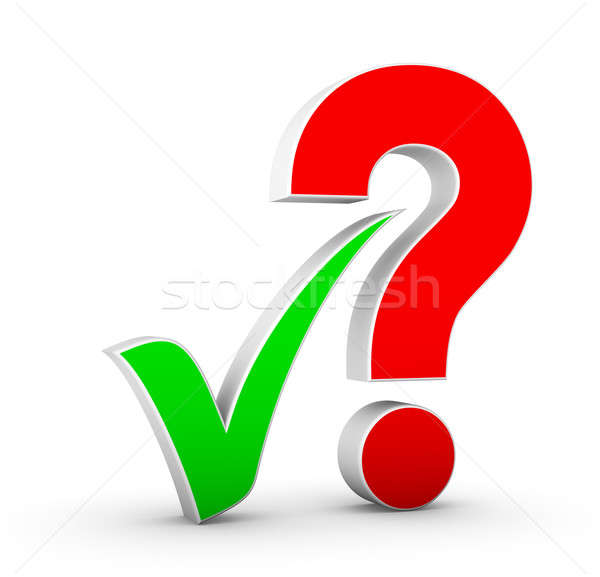Stock photo: question mark and check mark