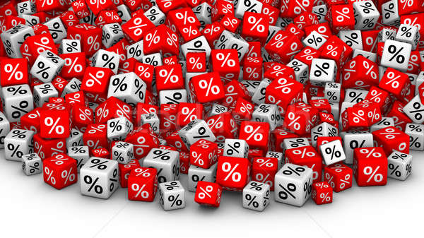 Stock photo: A heap of cubes percent symbol.