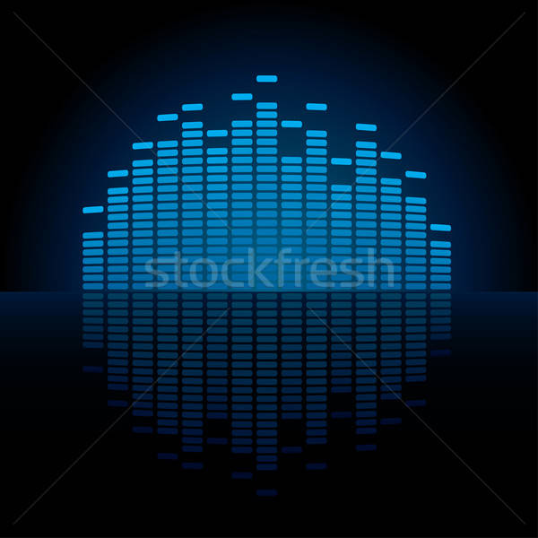 Grafikus hangszínszabályozó kirakat kék szerkeszthető vektor Stock fotó © almagami