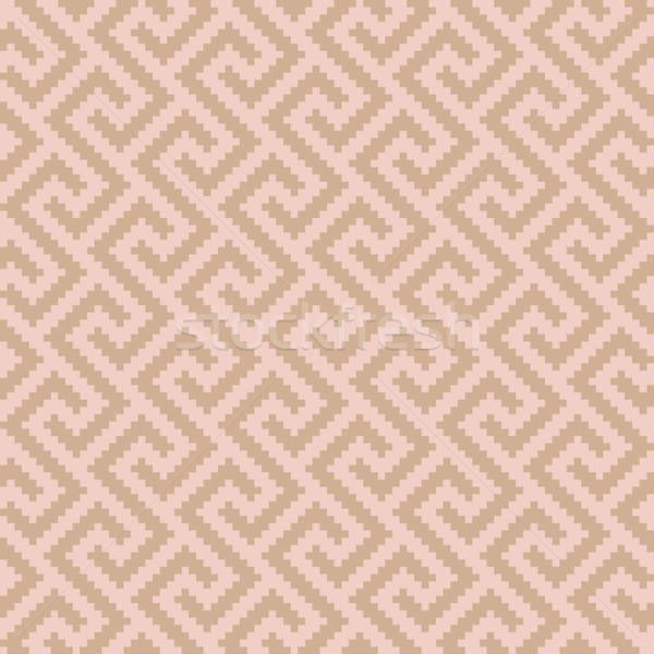 Meander Pixel Art Seamless Pattern. Stock photo © almagami