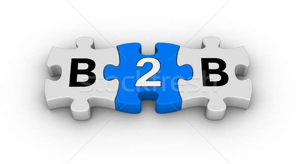 B2b business simbolo blu puzzle Foto d'archivio © almagami