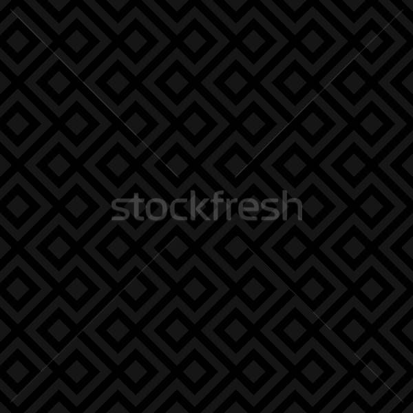 Stock photo: Black Linear Weaved Seamless Pattern.