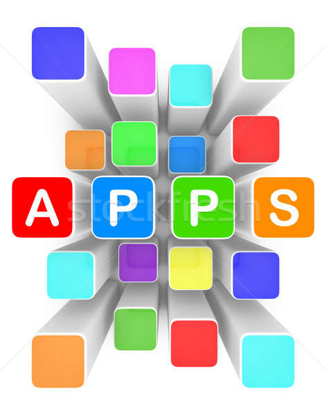 cloud of apps Stock photo © almagami