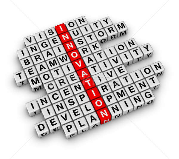 Afaceri inovatie nou cuburi cuvinte incrucisate tehnologie Imagine de stoc © almagami