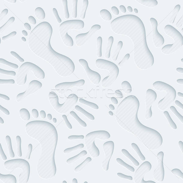 Handprints & footprints 3d seamless wallpaper. Stock photo © almagami