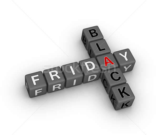 Black friday 3D Kreuzworträtsel Puzzle Zeichen Stock foto © almagami