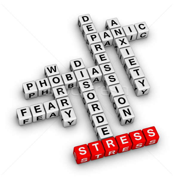 Zdrowie psychiczne krzyżówka puzzle zdrowia polu ból Zdjęcia stock © almagami