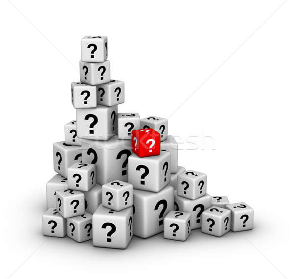 pile of dices with question marks Stock photo © almagami