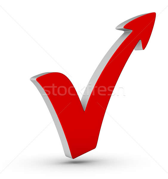 Stock photo: Red check mark with arrow