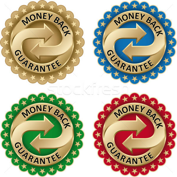Geld zurück garantieren Etiketten Set Gold Stock foto © almagami
