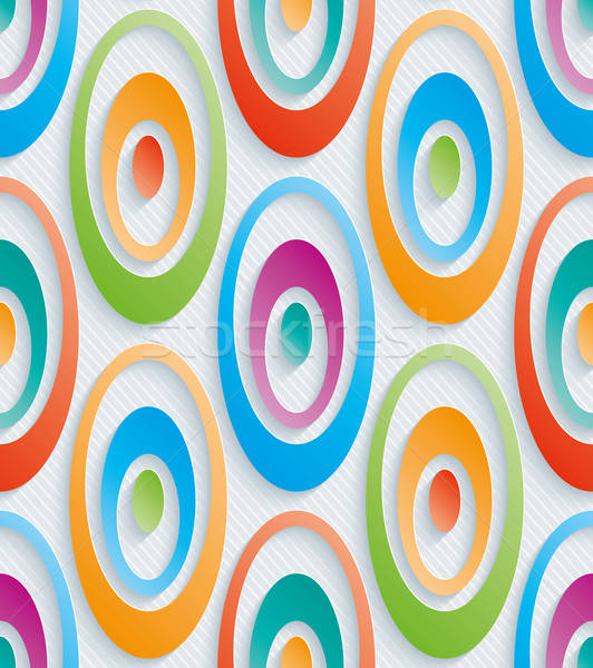 Kolorowy koncentryczny circles 3D bezszwowy wektora Zdjęcia stock © almagami
