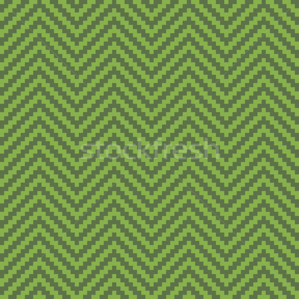 Greenery Chevron Pixel Art Seamless Pattern. Stock photo © almagami