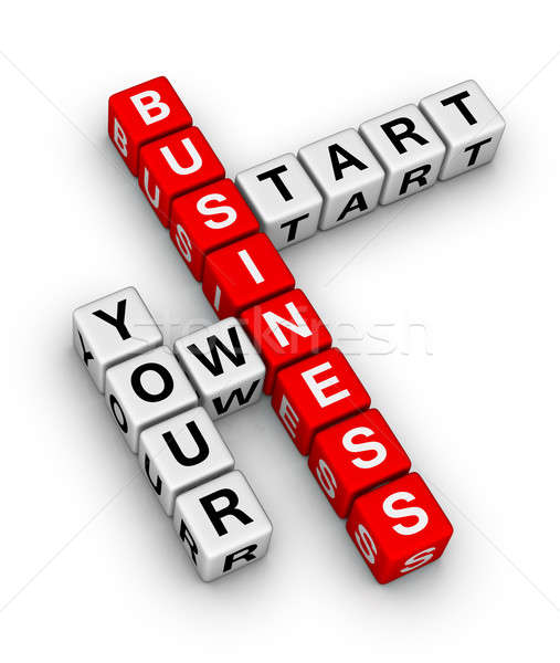 Stock foto: Starten · besitzen · Business · Schreiben · Puzzle · weiß