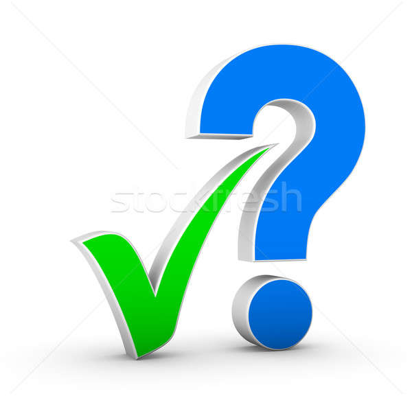 Stock photo: question mark and check mark