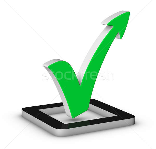 Stock photo: Green check mark with arrow