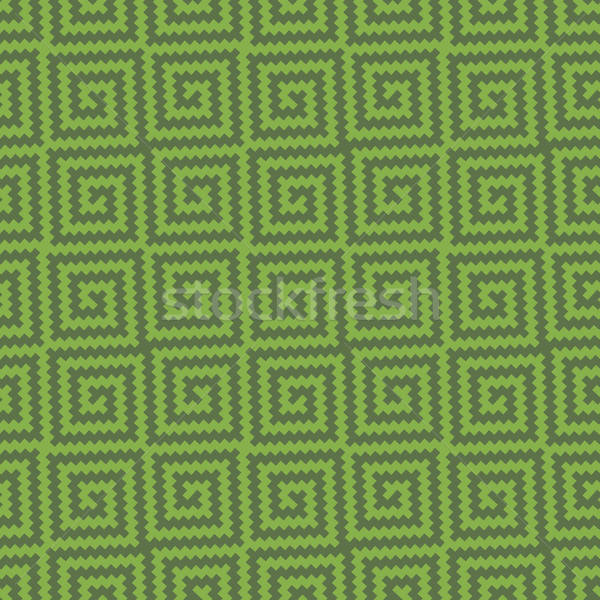 Greenery Meander Pixel Art Seamless Pattern. Stock photo © almagami