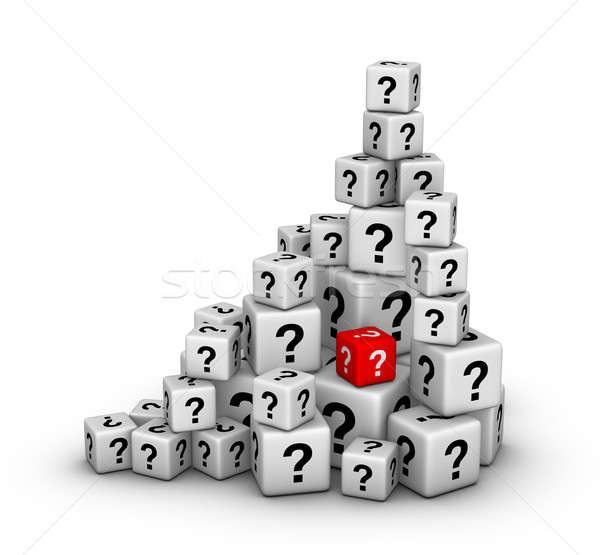 pile of dices with question marks Stock photo © almagami