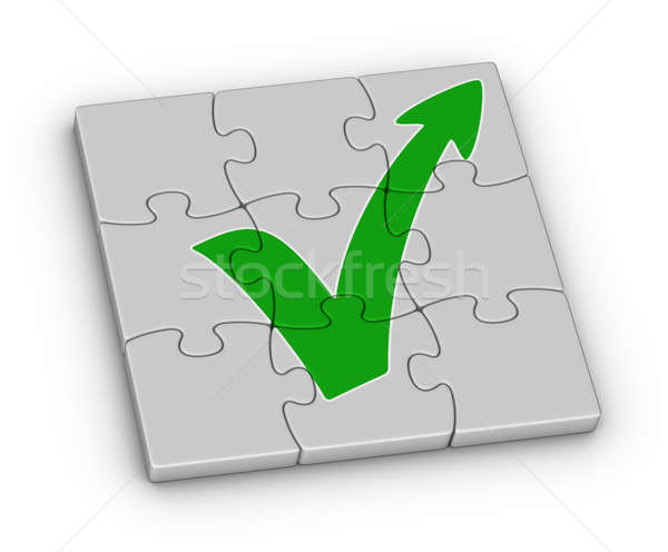 Green check mark with arrow Stock photo © almagami