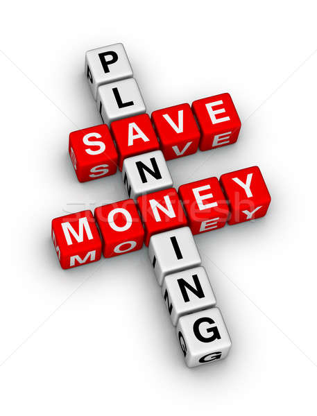 Megtakarítás tervez keresztrejtvény puzzle üzlet pénz Stock fotó © almagami