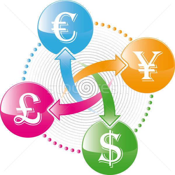 Geld uitwisseling icon wereld business glas Stockfoto © almagami