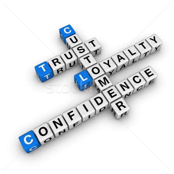 Loialitate cuvinte incrucisate cuburi afaceri serviciu succes Imagine de stoc © almagami