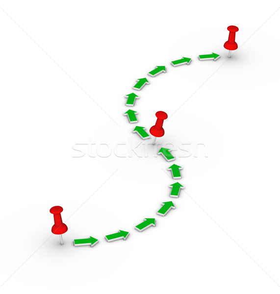 red thumbtacks and green arrows Stock photo © almagami