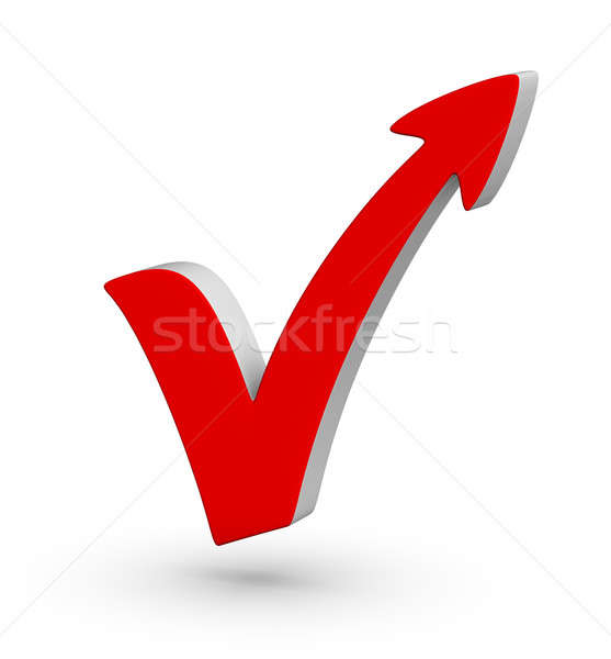 Stock photo: Red check mark with arrow