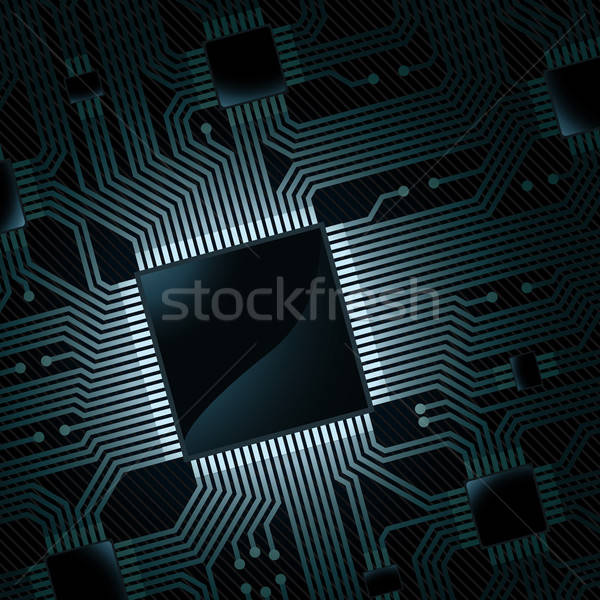 Elektronicznej płytce drukowanej chip technologii wektora Internetu Zdjęcia stock © almagami
