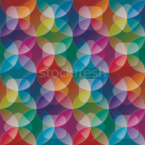 Overlap and transparent circles and squares. Colorful seamless b Stock photo © almagami