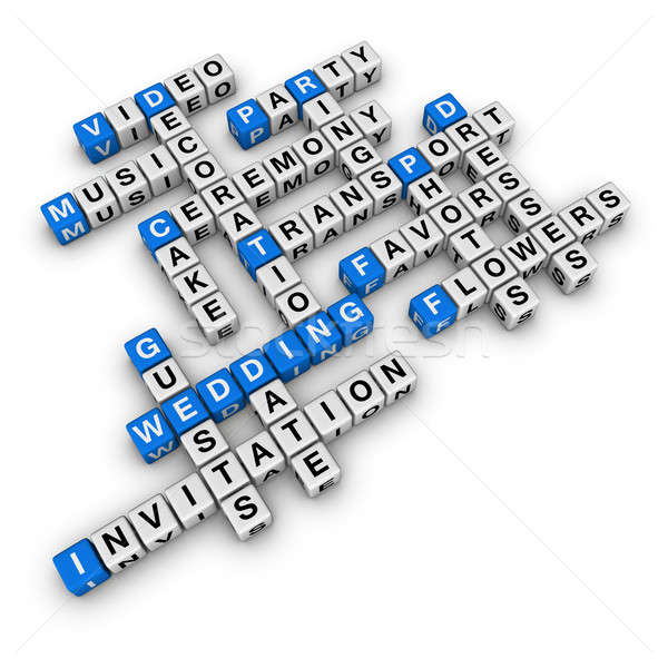 Nuntă cuburi cuvinte incrucisate proiect tort Imagine de stoc © almagami
