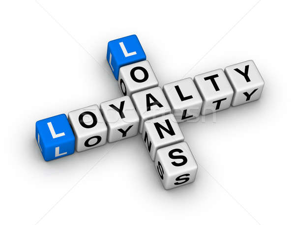 Loyaliteit kruiswoordraadsel puzzel business Blauw brief Stockfoto © almagami