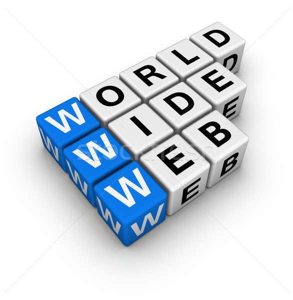 Wort breite Web Würfel Kreuzworträtsel Design Stock foto © almagami