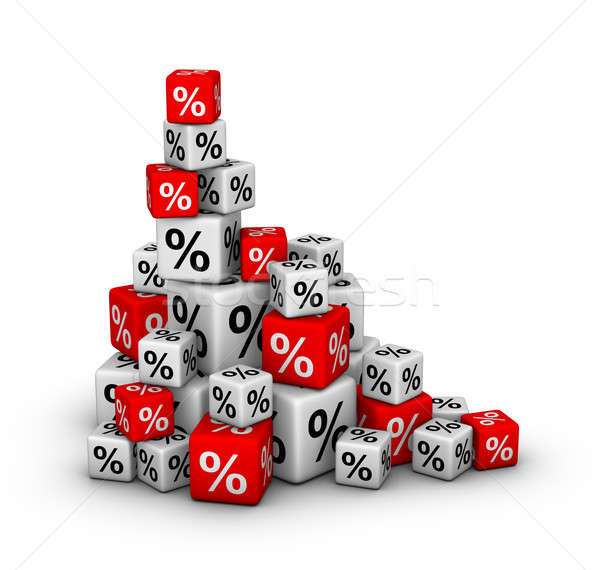Stack of boxes with percent sign Stock photo © almagami