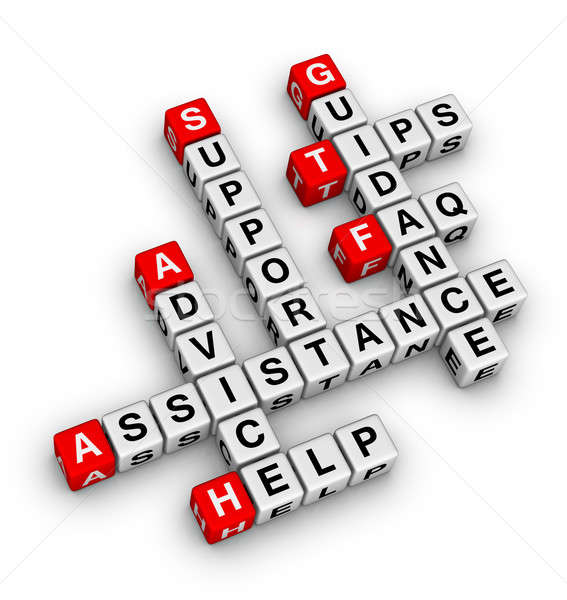 Helfen Unterstützung Kreuzworträtsel Zeichen Schreiben Service Stock foto © almagami