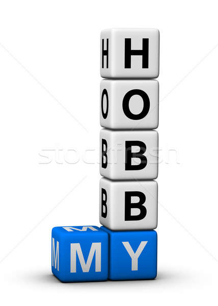 Hobby signe blanche jeu cube Photo stock © almagami