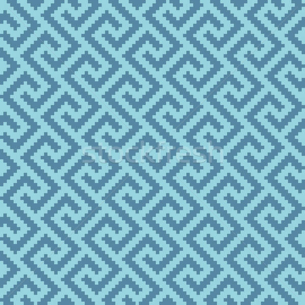 Meander Pixel Art Seamless Pattern. Stock photo © almagami