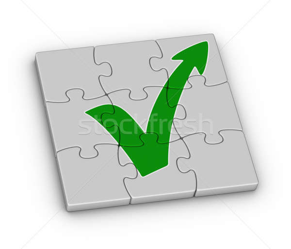 Stock photo: Red check mark with arrow