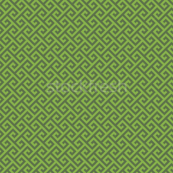 Greenery Classic meander seamless pattern. Stock photo © almagami