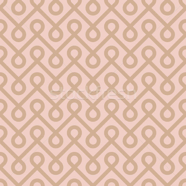 Stock photo: Beige Linear Weaved Seamless Pattern.