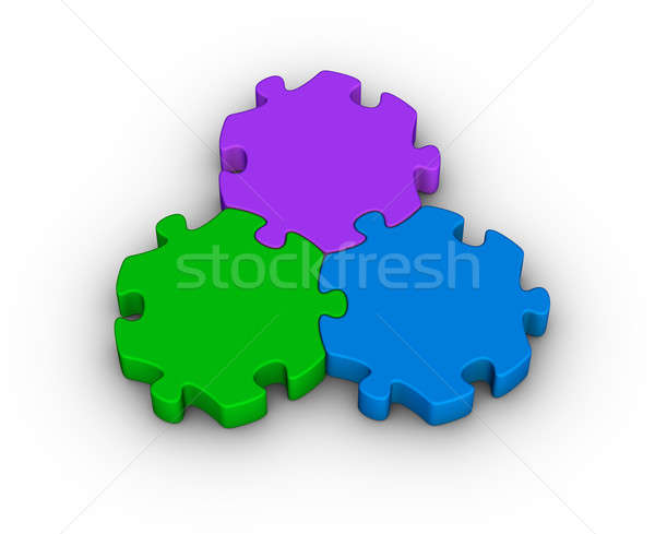 three jigsaw pieces Stock photo © almagami