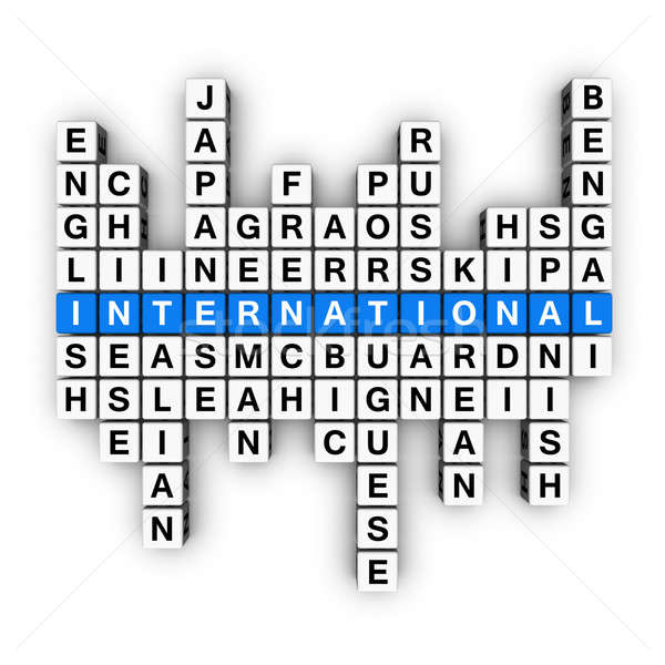 Würfel Kreuzworträtsel Internet Web blau Reise Stock foto © almagami