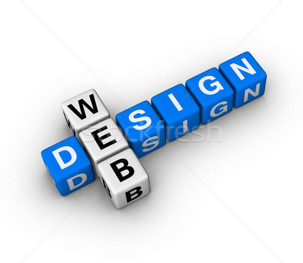 Web design computer ontwerp Blauw puzzel witte Stockfoto © almagami